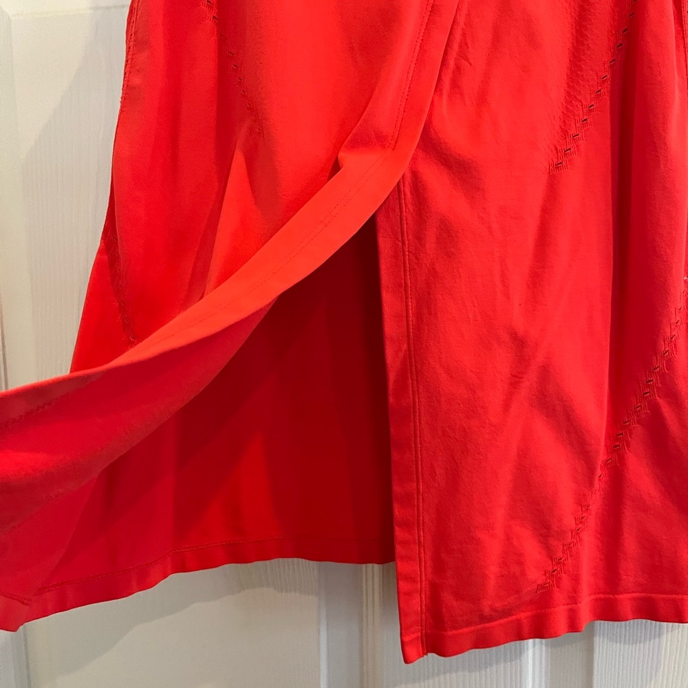 ATHLETA red tank with open stitch accents - Picture 5 of 6